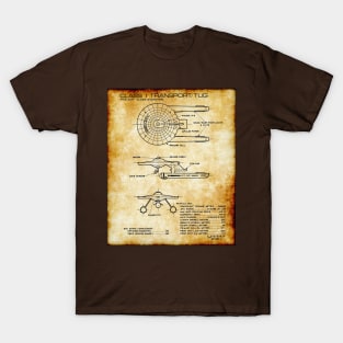 Parchment Showing Original Series Cargo Star Ship T-Shirt